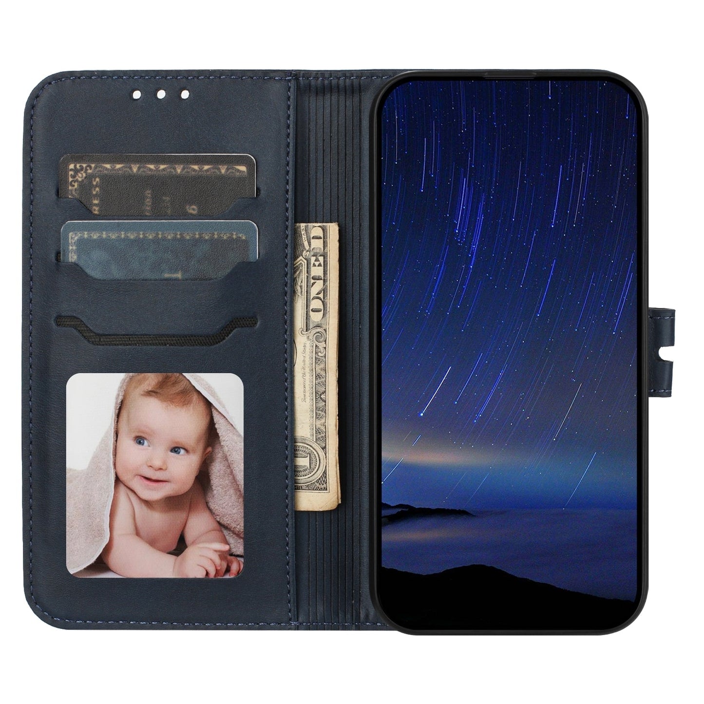 For iPhone 16e Embossed Happy Cat Pattern Flip Leather Phone Case(Blue)