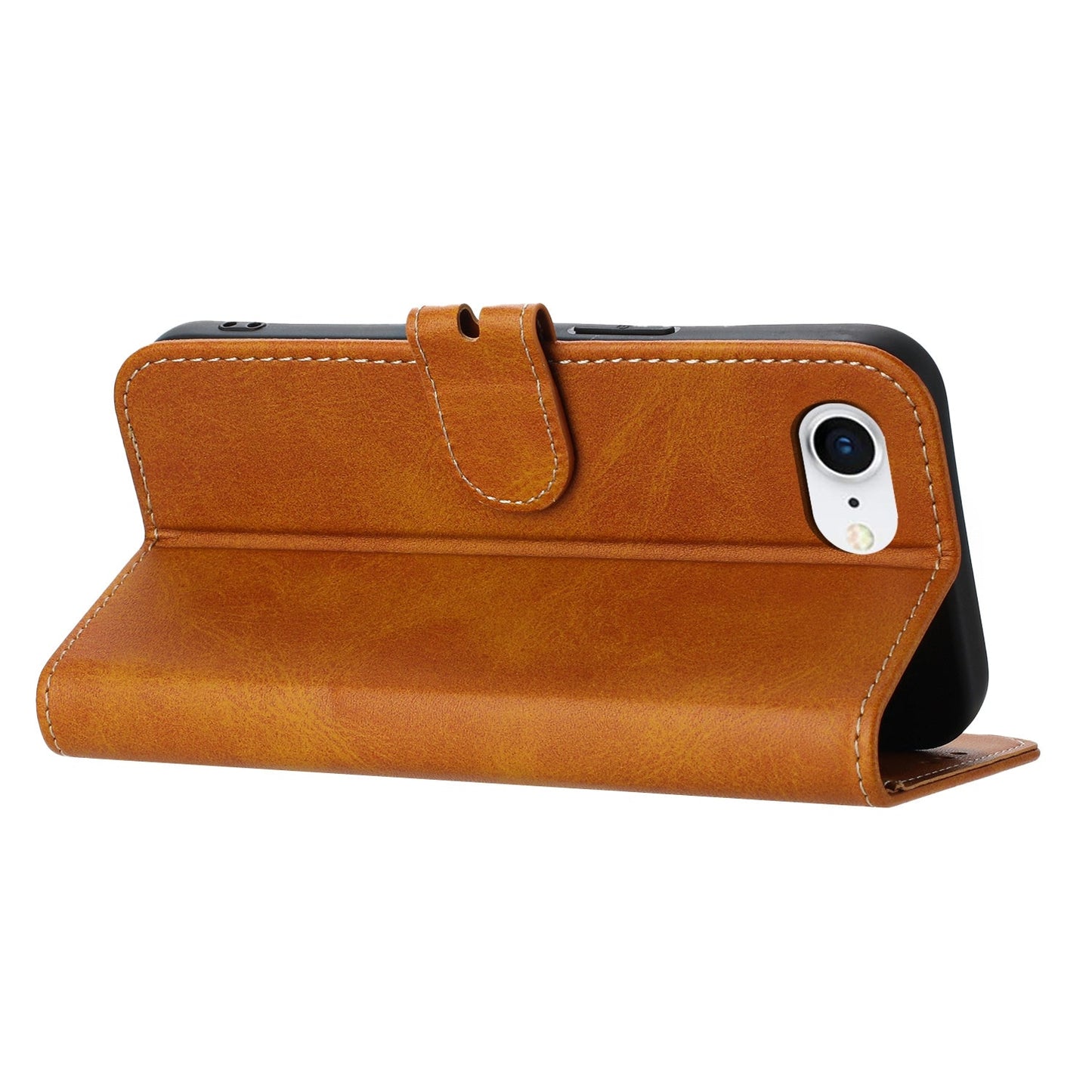 For iPhone 16e Embossed Happy Cat Pattern Flip Leather Phone Case(Yellow)