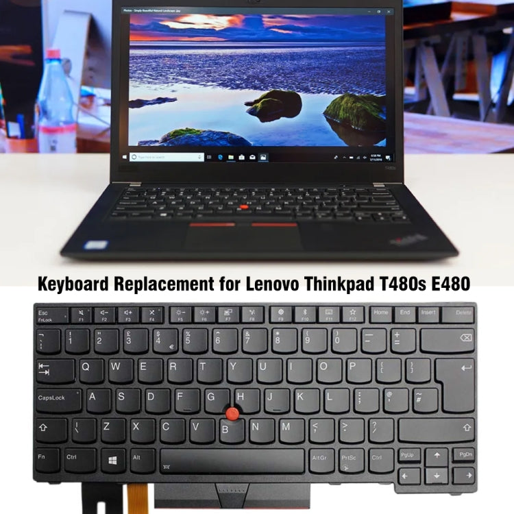 For Lenovo Thinkpad T480s E480 L480 UK Version Backlight Laptop Keyboard