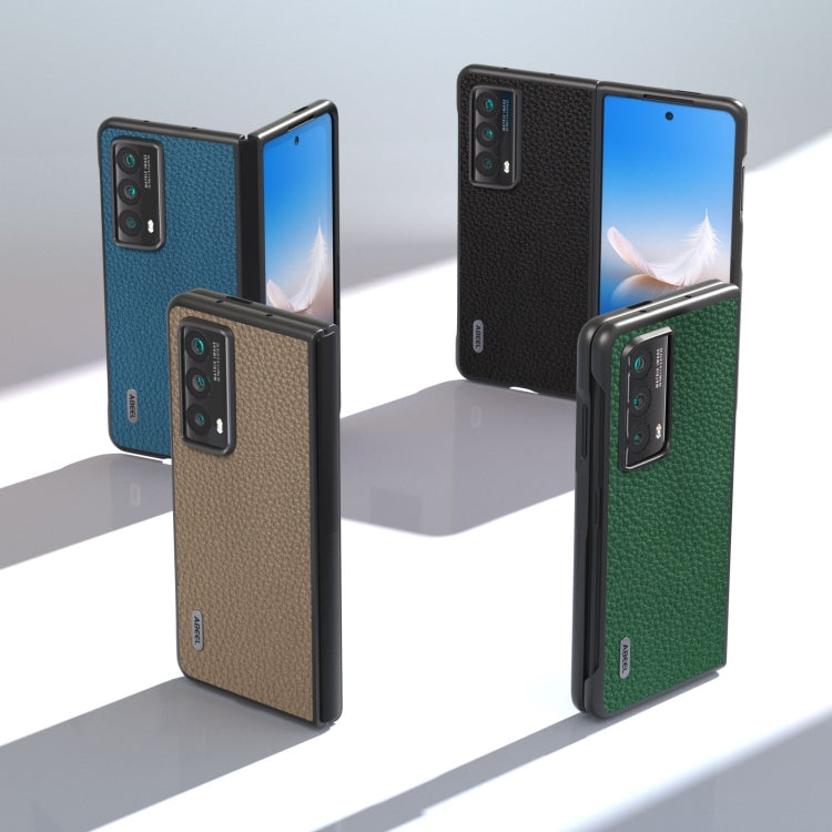 For Honor Magic Vs2 ABEEL Genuine Leather Litchi Texture Phone Case(Blue)