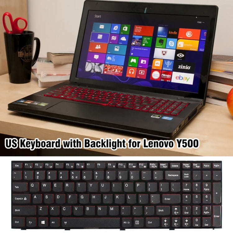For Lenovo IBM Y500 / Y500N / Y510P / Y590 US Version Backlight Laptop Keyboard with Frame