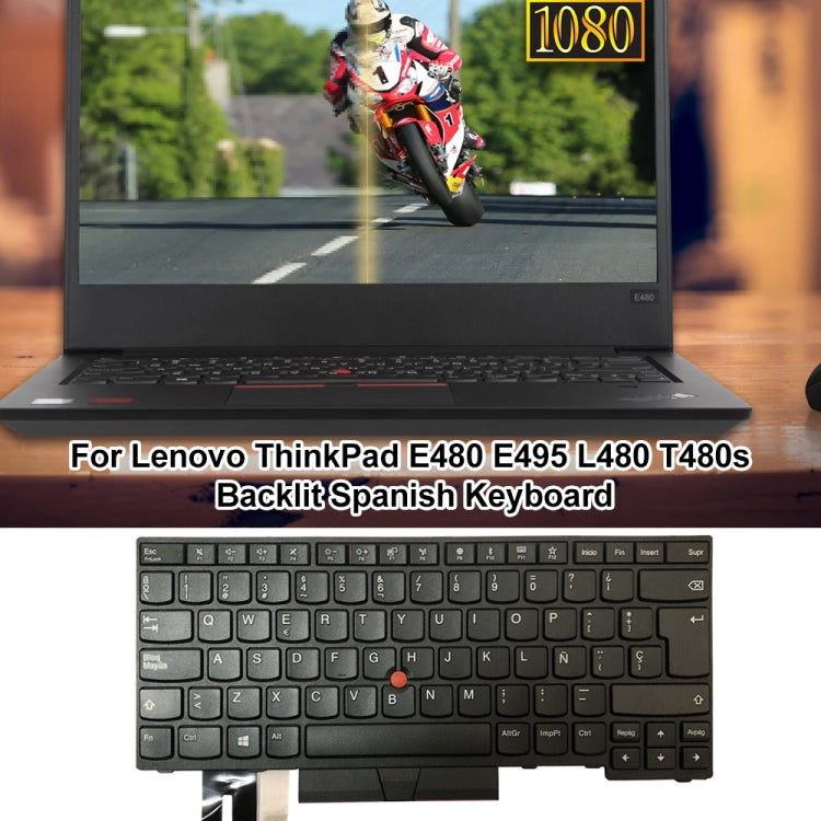 For Lenovo ThinkPad E480 / E495 / L480 Spanish Version Backlight Laptop Keyboard