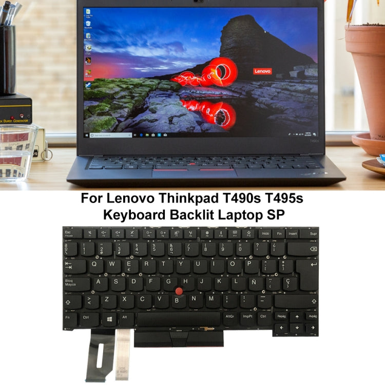For Lenovo ThinkPad T490s / T495s Spanish Version Backlight Laptop Keyboard