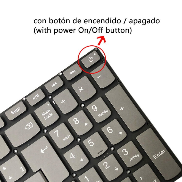 For Lenovo IdeaPad 320-15ABR / 320-15AST Spanish Version Backlight Laptop Keyboard with Power Button & Enter Key
