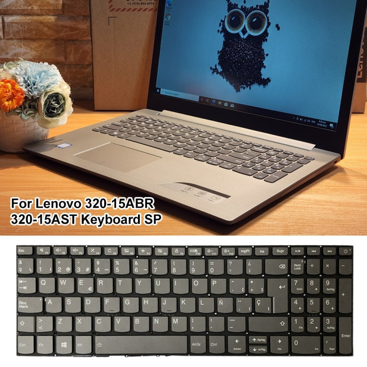 For Lenovo IdeaPad 320-15ABR / 320-15AST Spanish Version Backlight Laptop Keyboard with Power Button & Enter Key