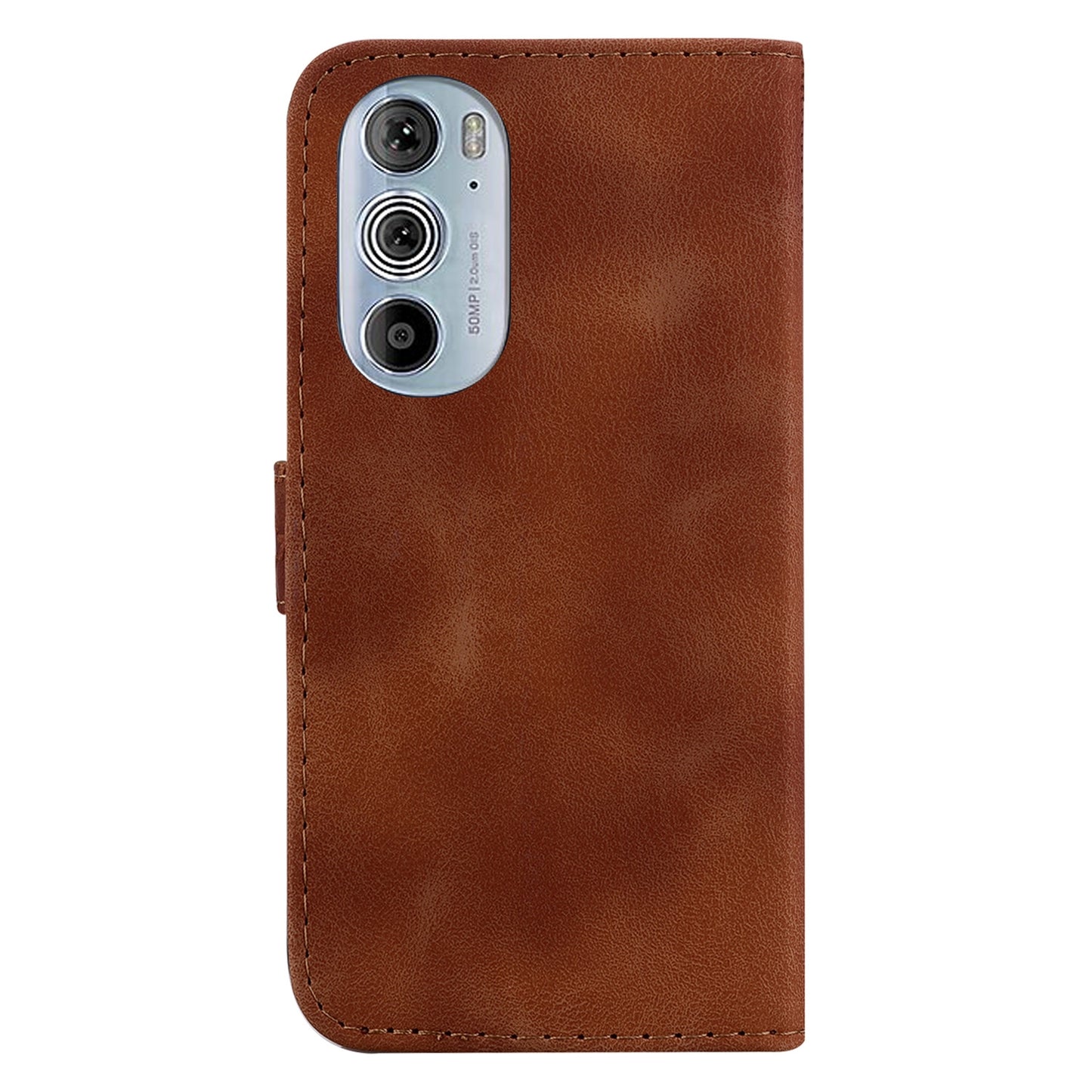 For Motorola Edge 30 Pro Seven-shaped Embossed Leather Phone Case(Brown)