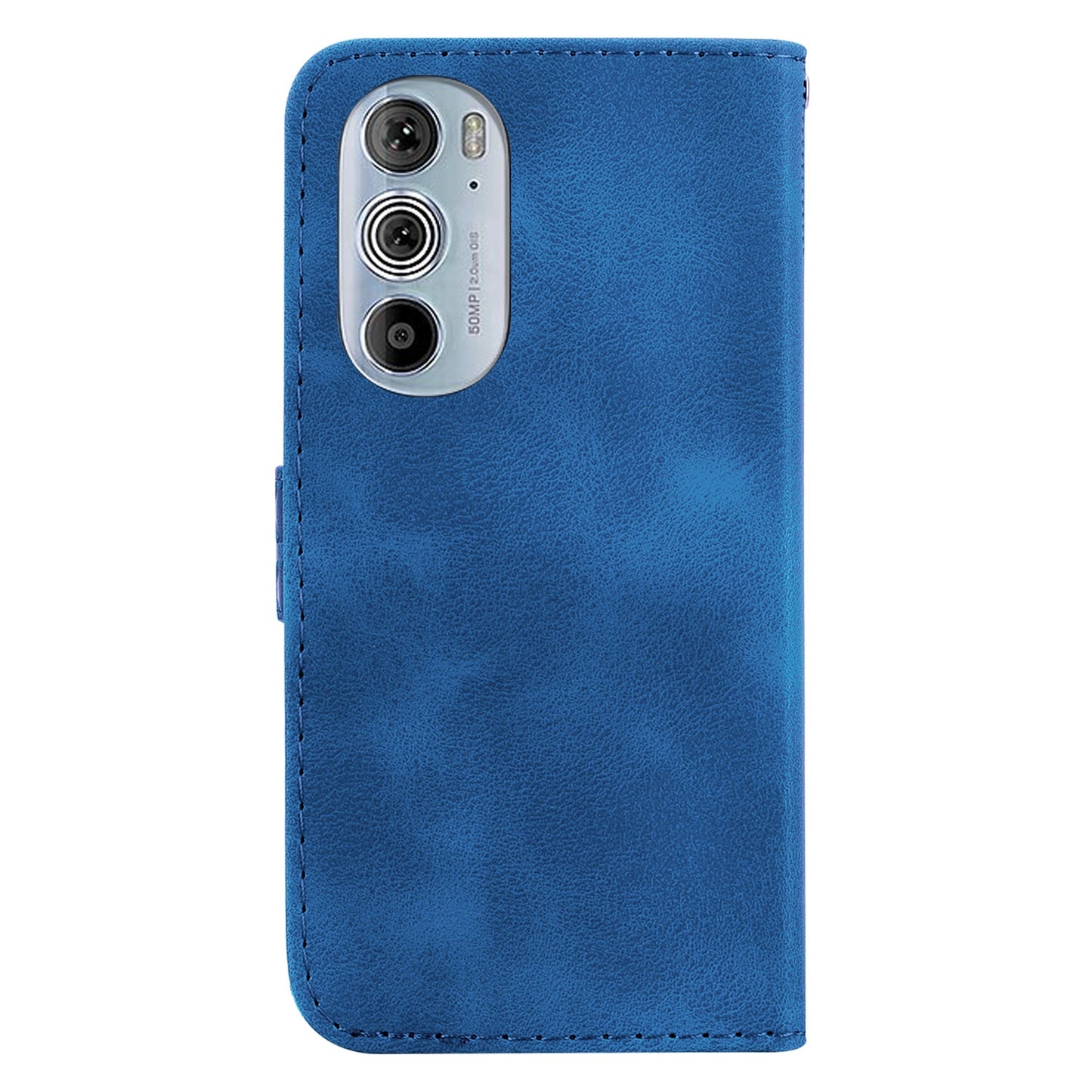For Motorola Edge 30 Pro Seven-shaped Embossed Leather Phone Case(Blue)
