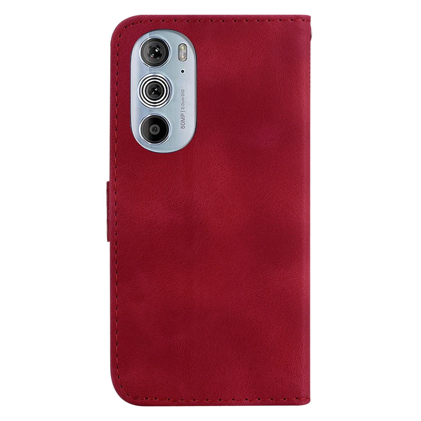 For Motorola Edge 30 Pro Seven-shaped Embossed Leather Phone Case(Red)
