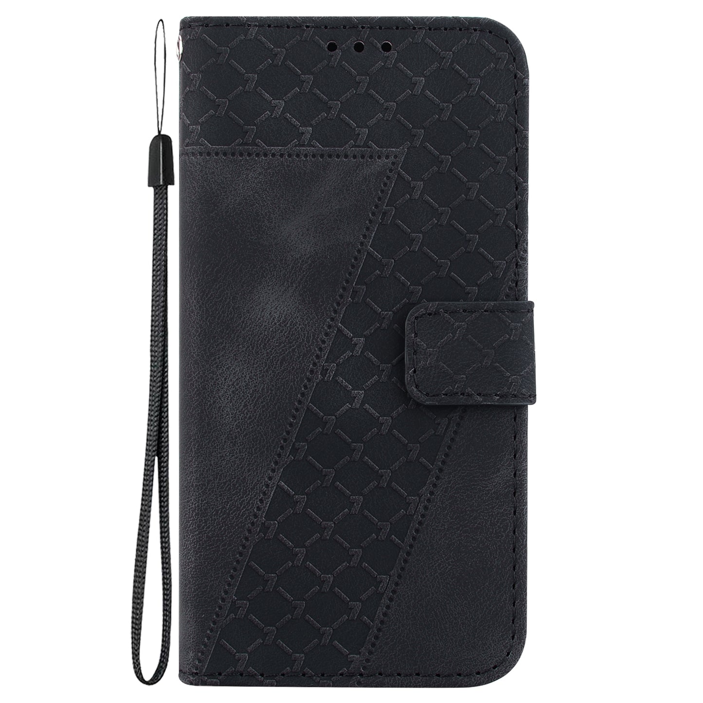 For Motorola Edge 30 Pro Seven-shaped Embossed Leather Phone Case(Black)