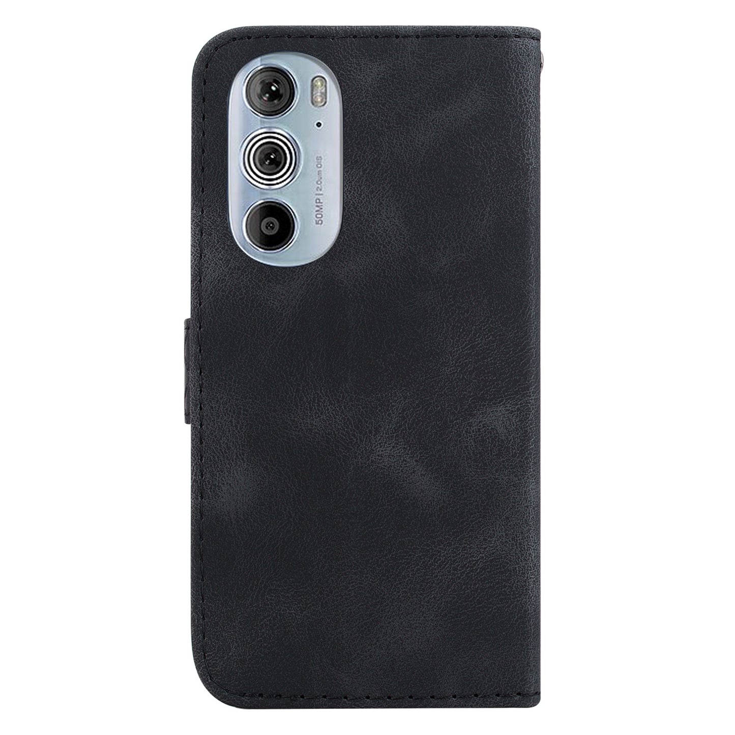 For Motorola Edge 30 Pro Seven-shaped Embossed Leather Phone Case(Black)