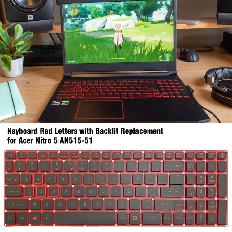 For Acer Nitro 5 AN515-41 US Version Red Backlight Laptop Keyboard