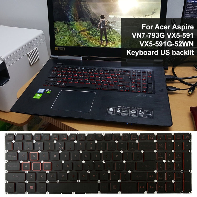For Acer Aspire VN7-793G US Version Red Backlight Laptop Keyboard