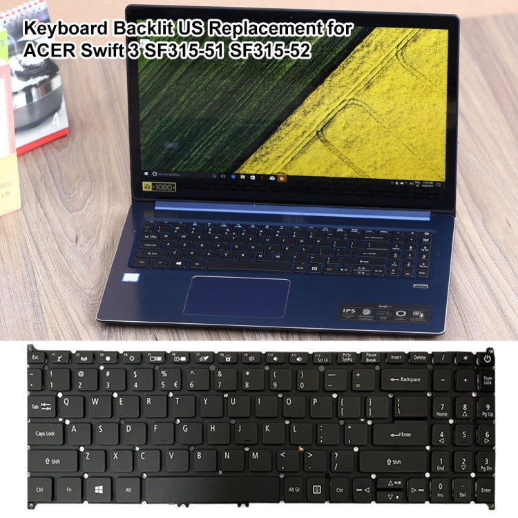 For Acer Swift 3 SF315-51 US Version Backlight Laptop Keyboard