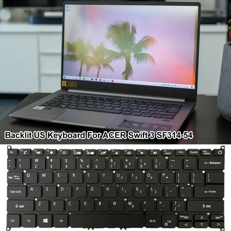 For Acer Swift 3 SF314-54 US Version Backlight Laptop Keyboard
