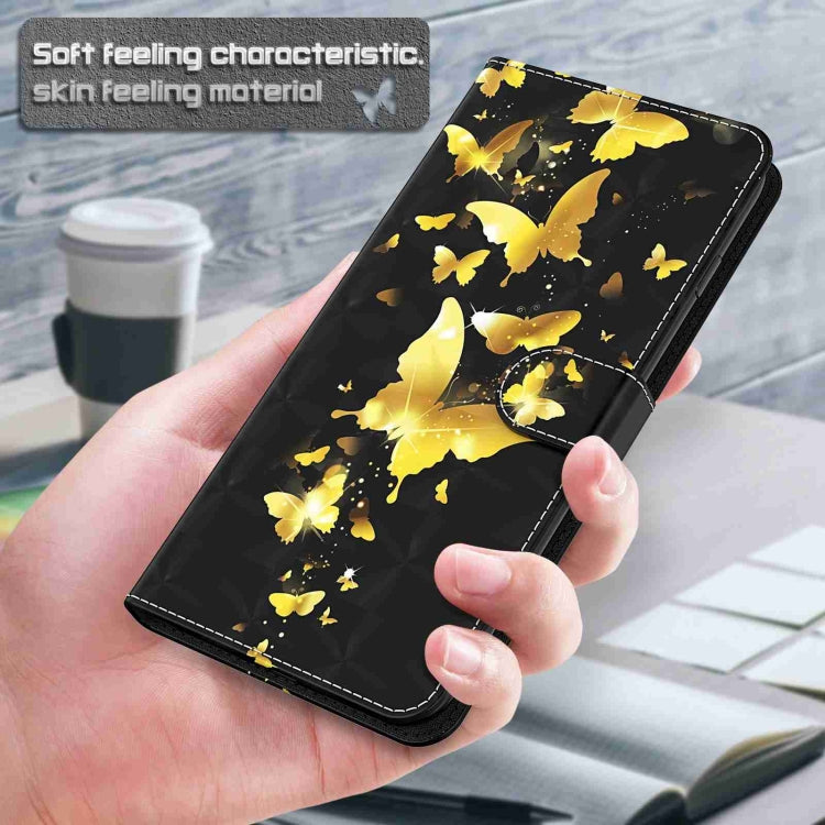 For Samsung Galaxy S24 5G 3D Painting Pattern Flip Leather Phone Case(Gold Butterfly)