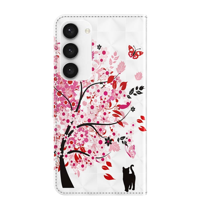 For Samsung Galaxy S24 5G 3D Painting Pattern Flip Leather Phone Case(Cat Under The Tree)