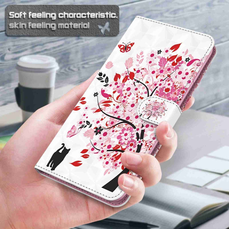 For Samsung Galaxy S24 5G 3D Painting Pattern Flip Leather Phone Case(Cat Under The Tree)
