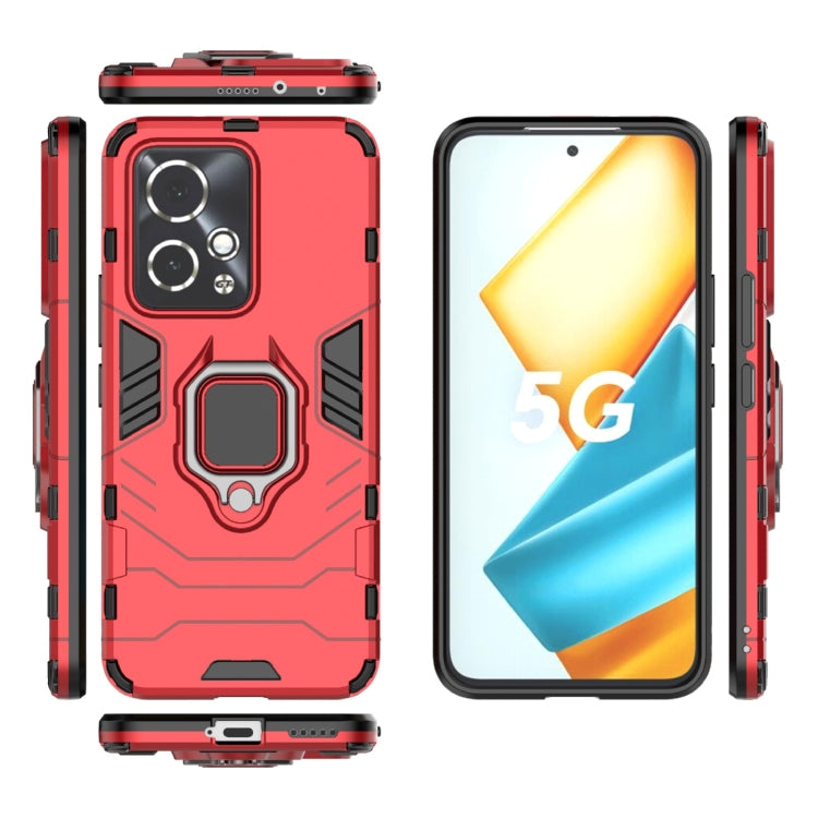 For Honor 90 GT 5G PC + TPU Shockproof Protective Phone Case with Magnetic Ring Holder(Red)