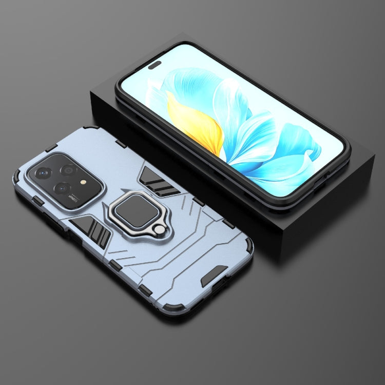 For Honor 200 Lite Global PC + TPU Shockproof Protective Phone Case with Magnetic Ring Holder(Navy Blue)