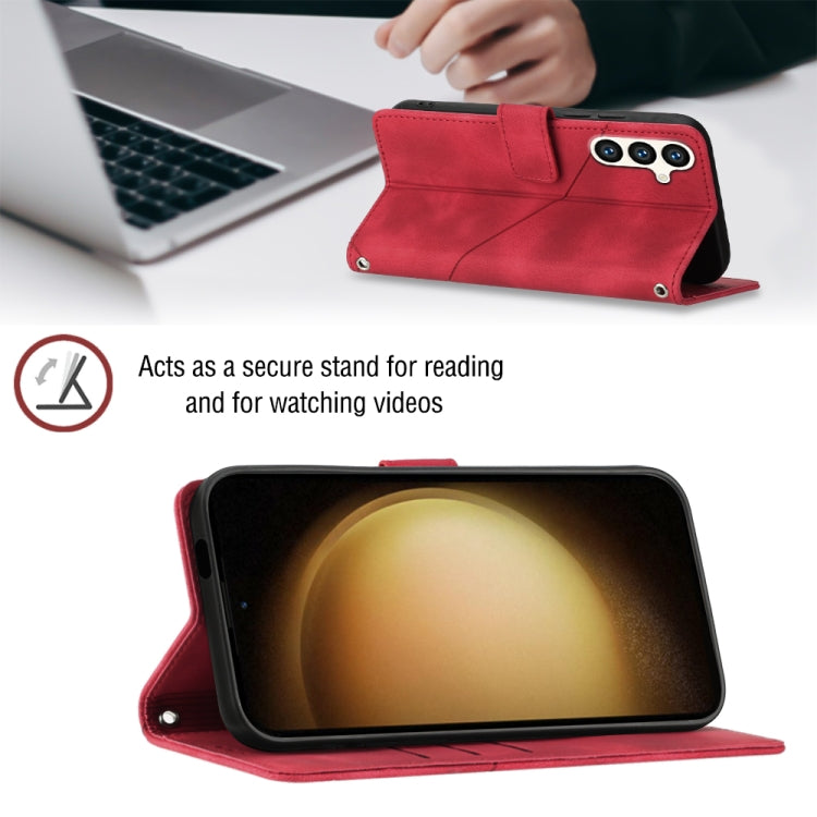 For Samsung Galaxy S24 5G Skin-feel Embossed Leather Phone Case(Red)