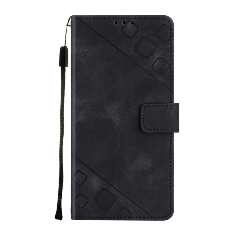 For Samsung Galaxy S24 5G Skin-feel Embossed Leather Phone Case(Black)