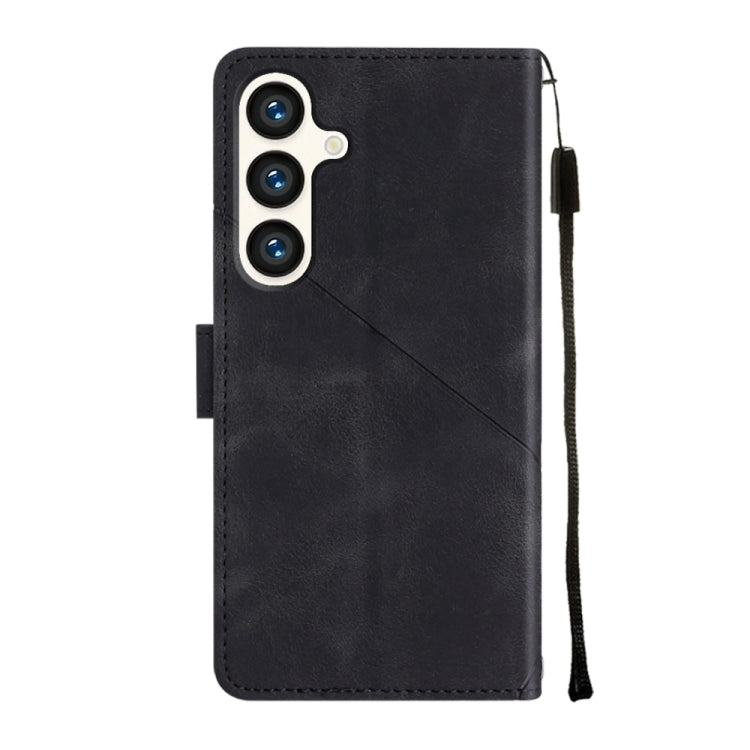 For Samsung Galaxy S24 5G Skin-feel Embossed Leather Phone Case(Black)