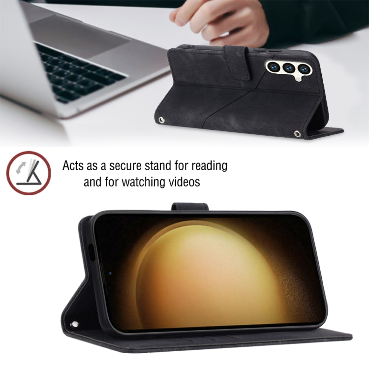 For Samsung Galaxy S24 5G Skin-feel Embossed Leather Phone Case(Black)