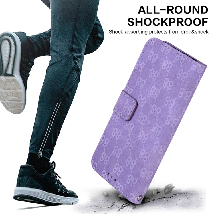 For Honor X5 Plus / Play 40C Double 8-shaped Embossed Leather Phone Case(Purple)