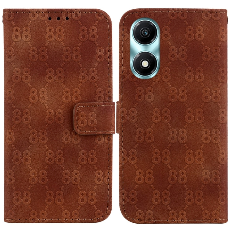 For Honor X5 Plus / Play 40C Double 8-shaped Embossed Leather Phone Case(Brown)