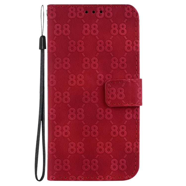 For Honor X6a Double 8-shaped Embossed Leather Phone Case(Red)