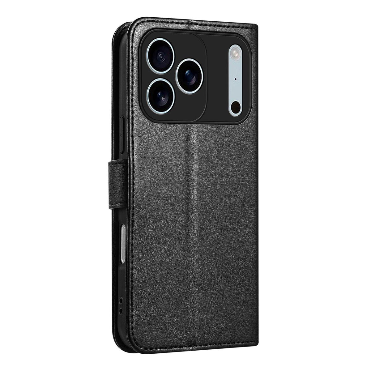 Compatible with iPhone 18 Pro Max AZNS Sheepskin Texture Flip Leather Phone Case - Black