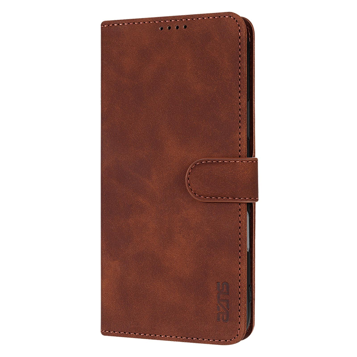 Compatible with iPhone 18 Pro Max AZNS Skin Feel Calf Texture Flip Leather Phone Case - Brown