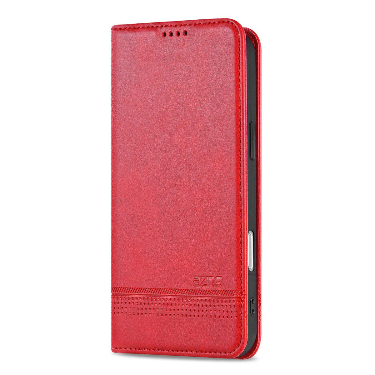 Compatible with iPhone 18 Pro Max AZNS Magnetic Calf Texture Flip Leather Phone Case - Red