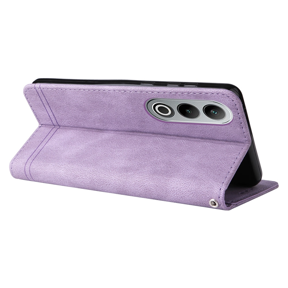 For OPPO K12 Skin Feel Life Tree Metal Button Leather Phone Case(Purple)