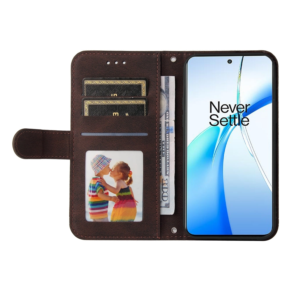 For OPPO K12 Skin Feel Life Tree Metal Button Leather Phone Case(Brown)