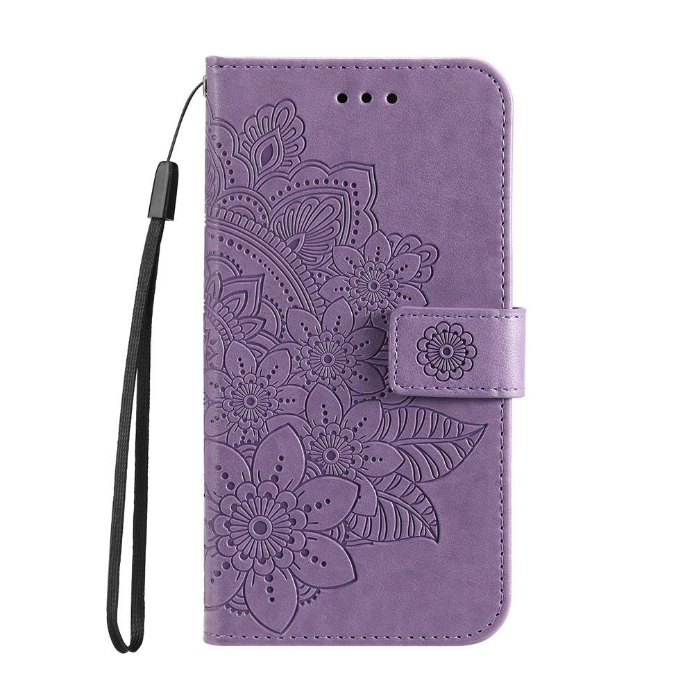 For OPPO K12 Seven-petal Flowers Embossing Leather Phone Case(Light Purple)