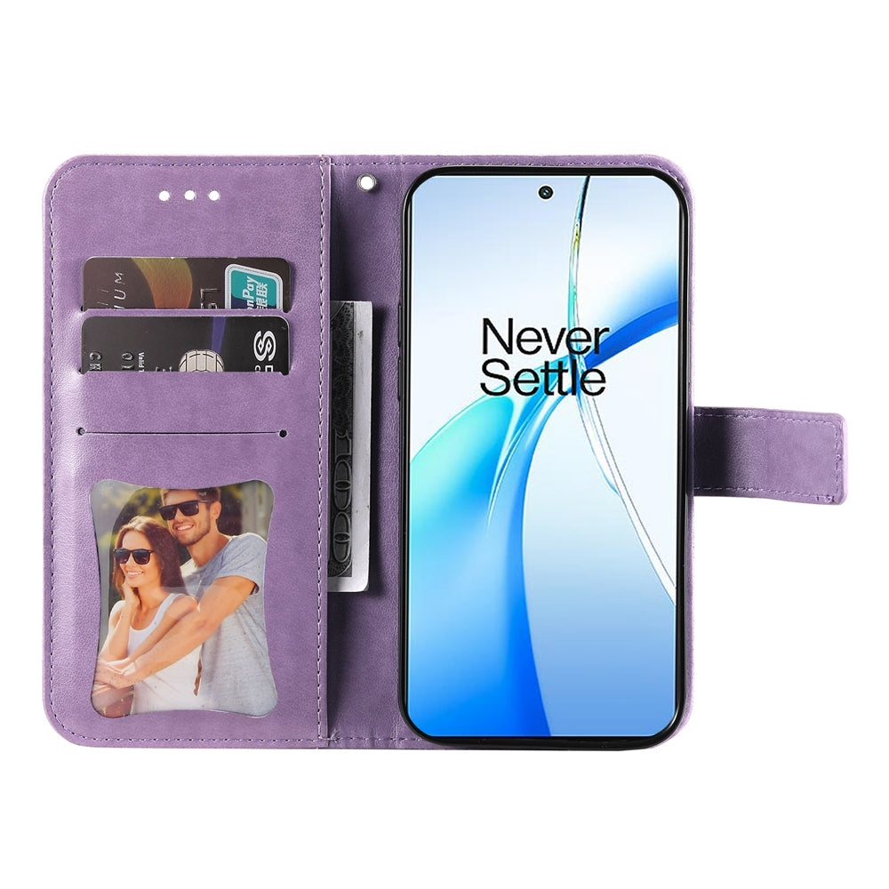 For OPPO K12 Seven-petal Flowers Embossing Leather Phone Case(Light Purple)