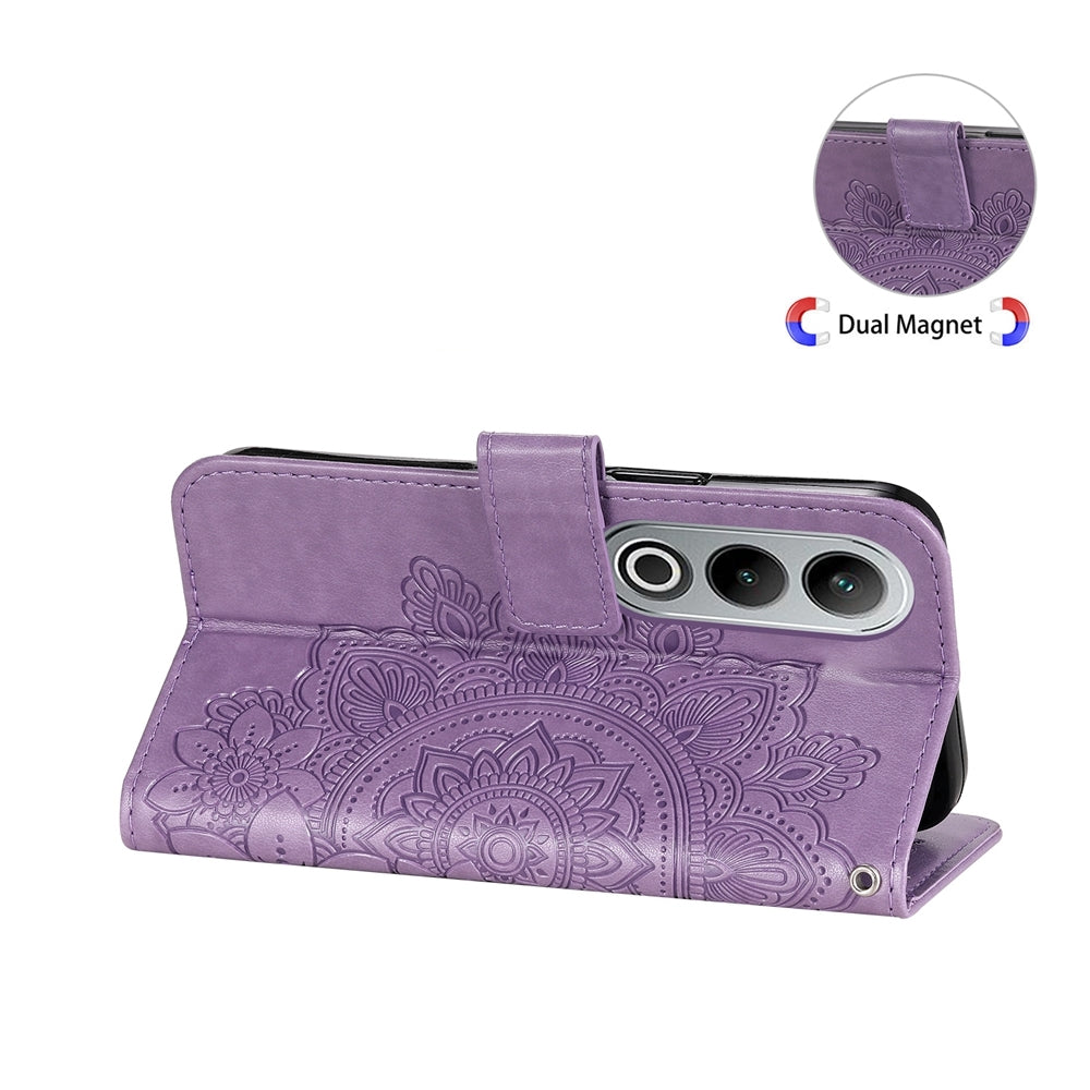 For OPPO K12 Seven-petal Flowers Embossing Leather Phone Case(Light Purple)