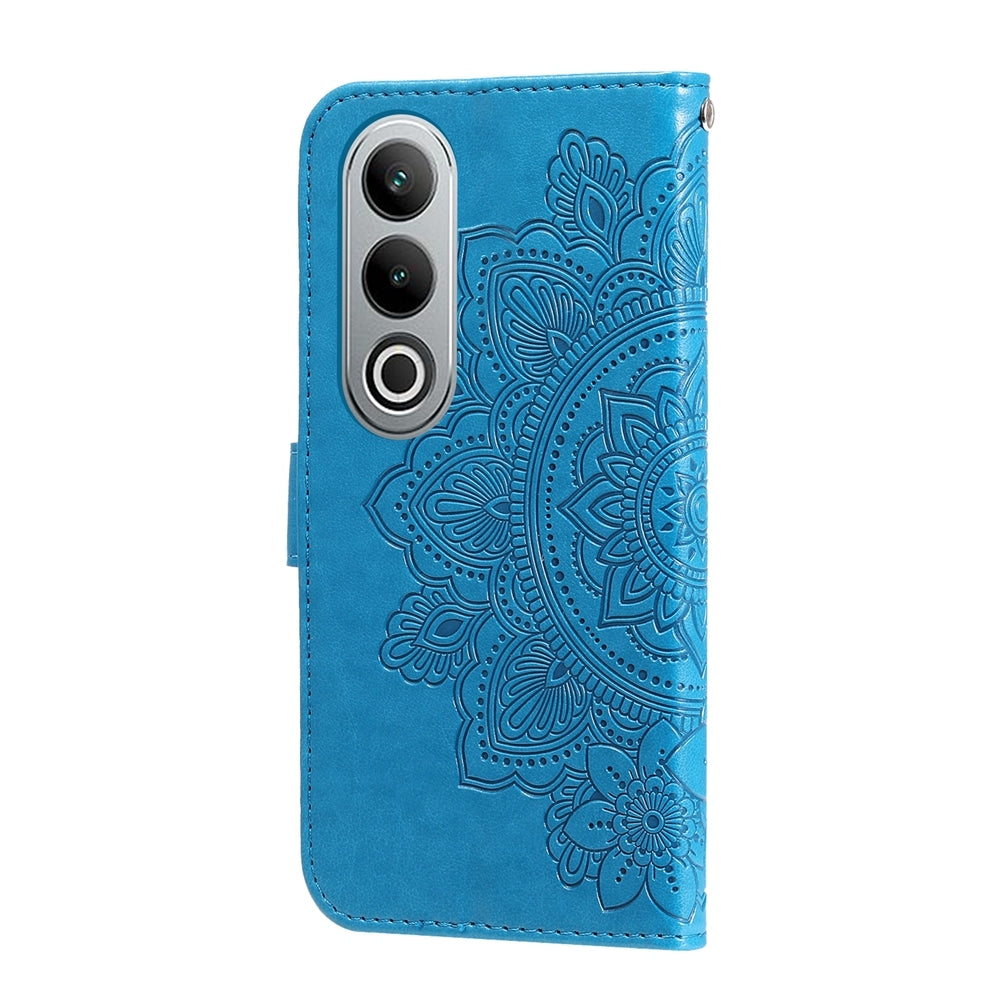 For OPPO K12 Seven-petal Flowers Embossing Leather Phone Case(Blue)