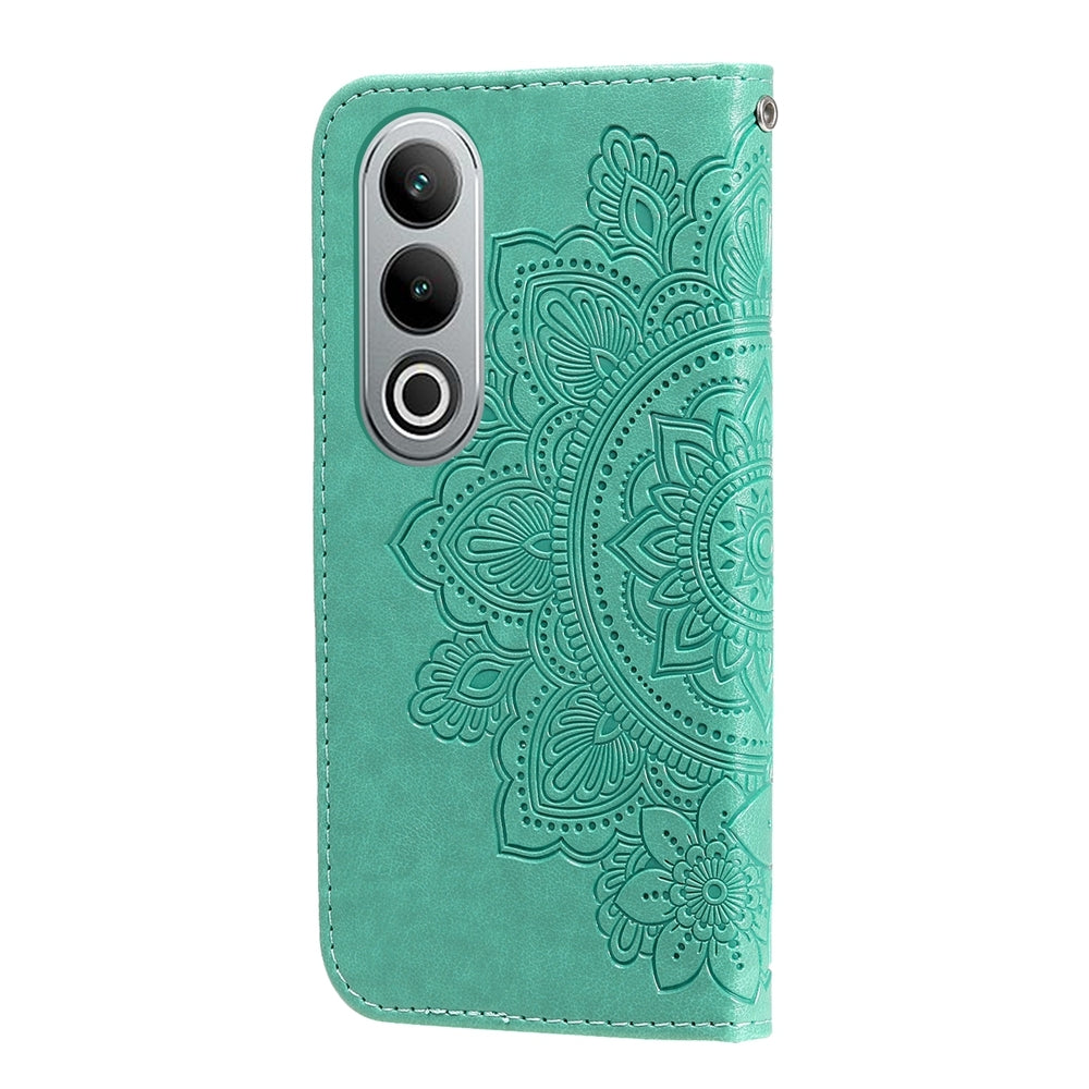 For OPPO K12 Seven-petal Flowers Embossing Leather Phone Case(Green)