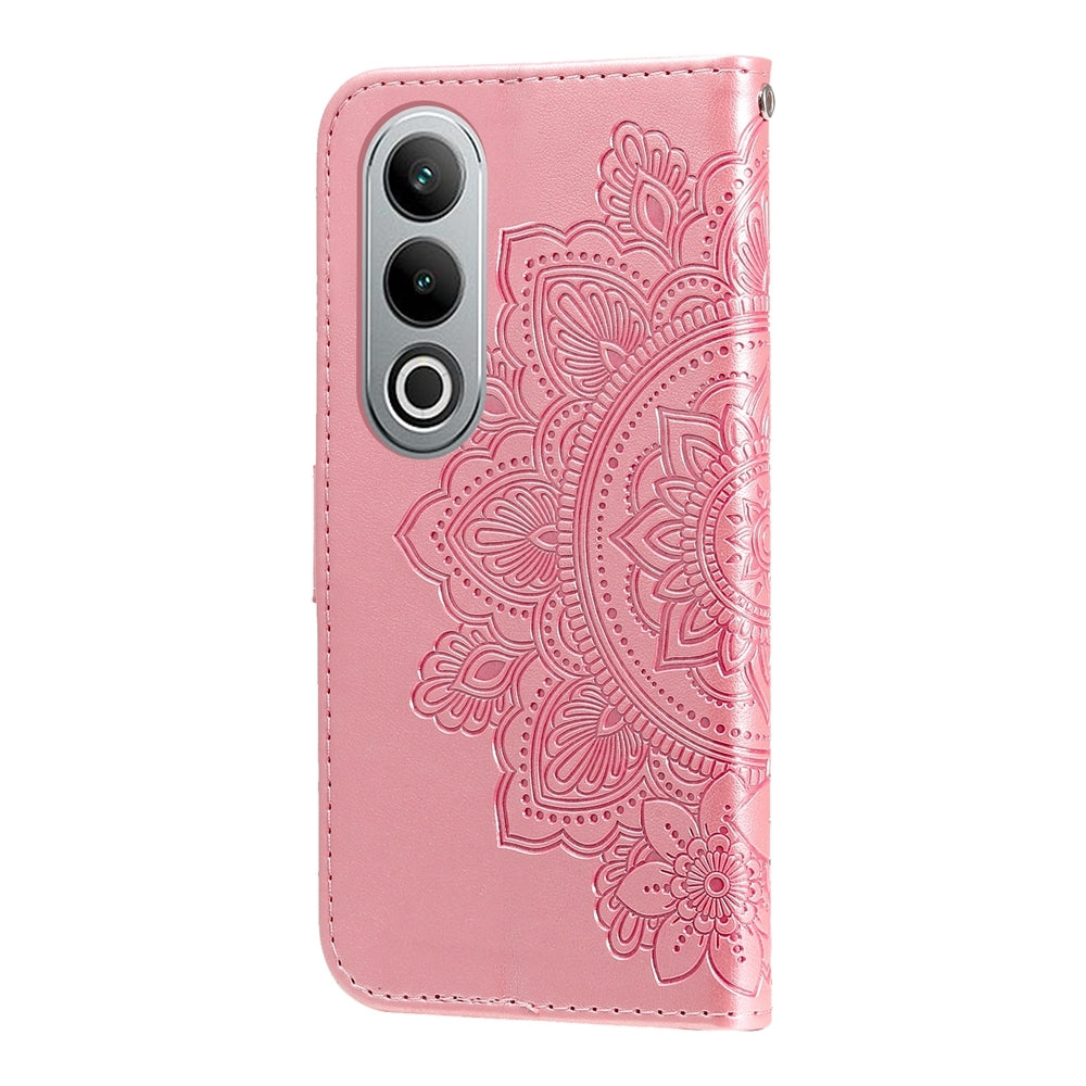 For OPPO K12 Seven-petal Flowers Embossing Leather Phone Case(Rose Gold)