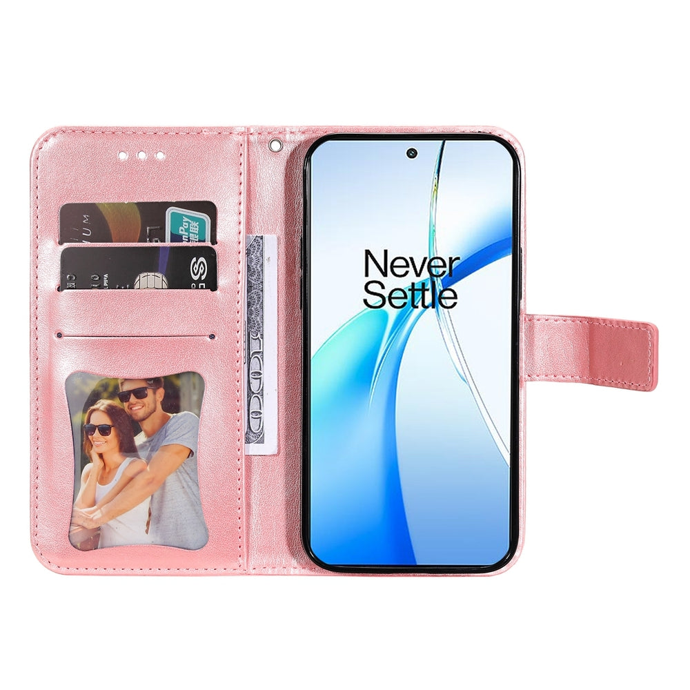 For OPPO K12 Seven-petal Flowers Embossing Leather Phone Case(Rose Gold)