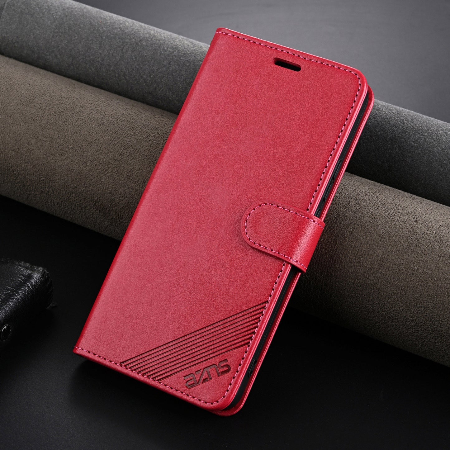 For OPPO K12 AZNS Sheepskin Texture Flip Leather Phone Case(Red)