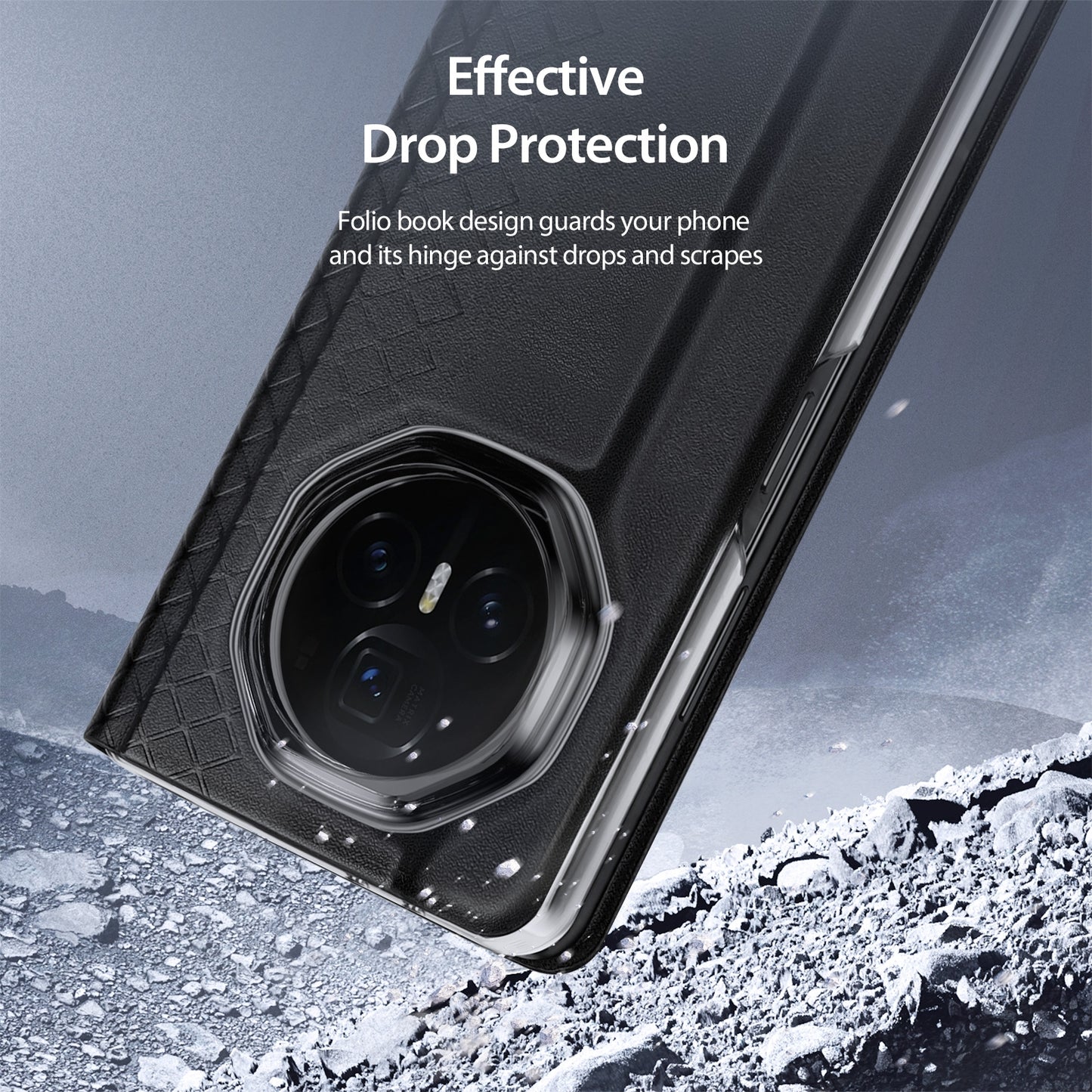 For Honor Magic V3 DUX DUCIS Bril Series PU + TPU Phone Case(Black)