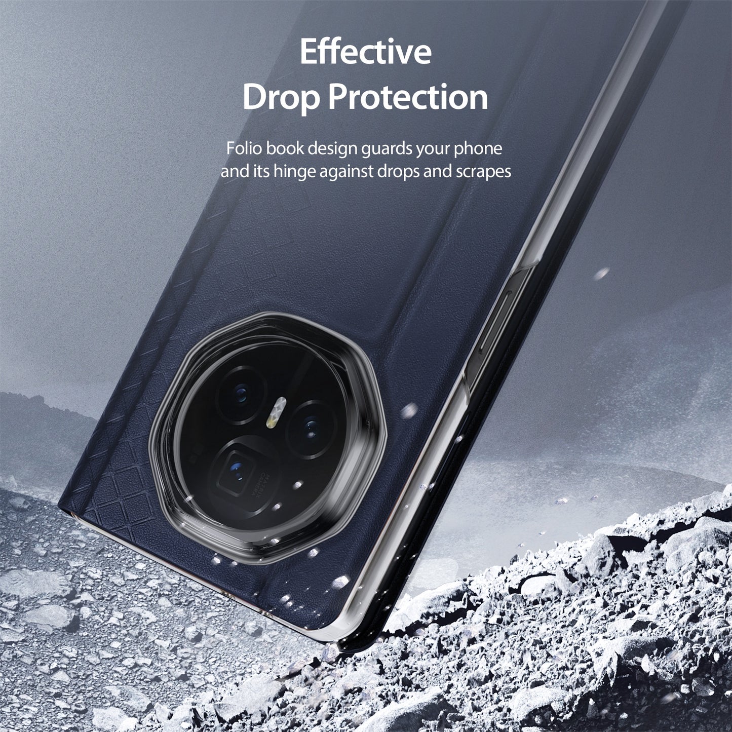 For Honor Magic V3 DUX DUCIS Bril Series PU + TPU Phone Case(Blue)