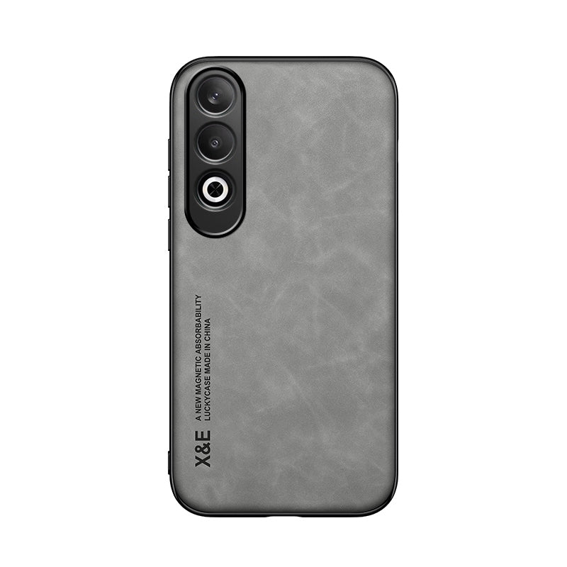 For OPPO K12 Skin Feel Magnetic Leather Back Phone Case(Light Grey)