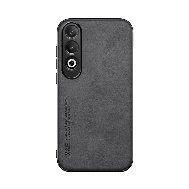 For OPPO K12 Skin Feel Magnetic Leather Back Phone Case(Dark Grey)