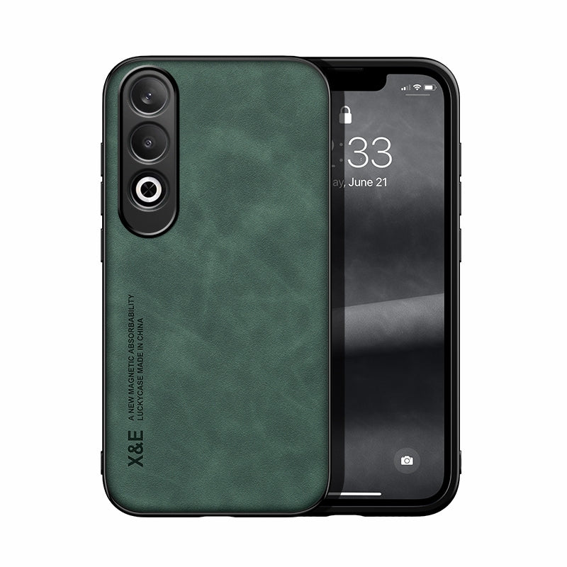 For OPPO K12 Skin Feel Magnetic Leather Back Phone Case(Green)