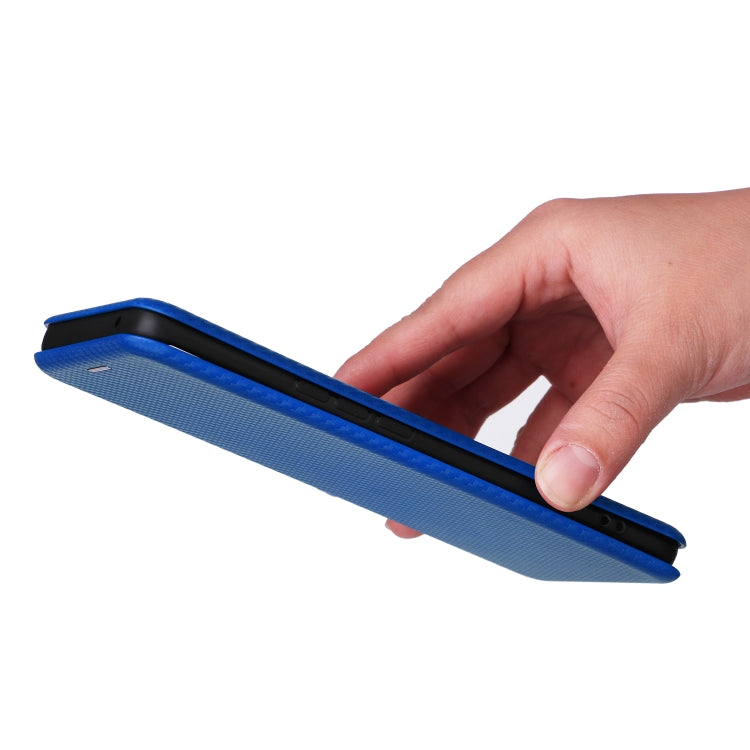 For Honor Magic6 Lite Carbon Fiber Texture Flip Leather Phone Case(Blue)