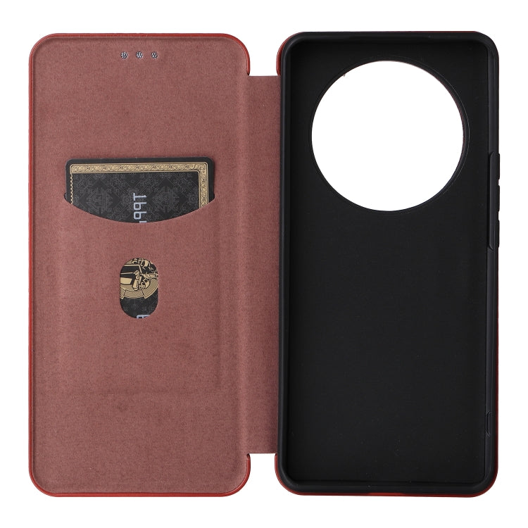 For Honor Magic6 Lite Carbon Fiber Texture Flip Leather Phone Case(Brown)